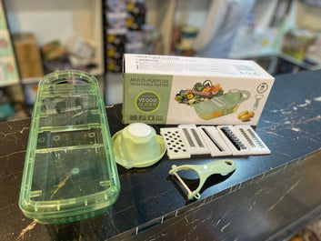 Vegetable Cutter,Mandoline Slicer Adjustable Vegetable Chopper Multifunctional Vegetable Cutter Food Chopper with Hand Guard Sharp Stainless Steel Blades for Vegetables Fruits Home Kitchen Shopcify