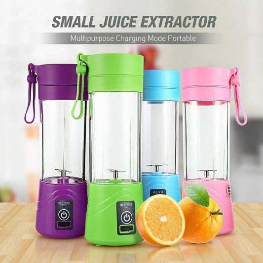 USB Chargeable Juicer Blender 6 Blades Portable Blender Mini 6 Blade Juicer Cup 380ml - Smoothie Maker Electric Travel Juicer Blender Machine Rechargeable Multicolour Shopcify